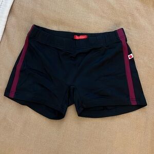 Yumiko S small black & burgundy stripe shorts!